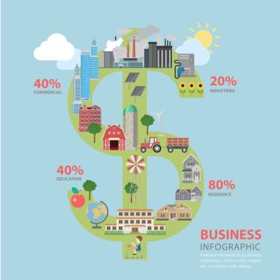 Business Finance Success: Dollar Sign Shape Infographics – Free Stock Photo for Download