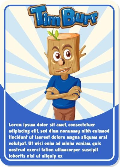 Character Game Card Template Featuring Timburr – Free to Download