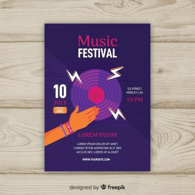 Hand Drawn Music Festival Poster Template – Free Download