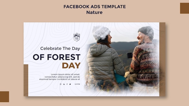 Flat Design Nature Retreat Facebook Template – Free Download