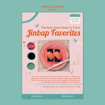 Asian Food Flat Design Template – Free Download