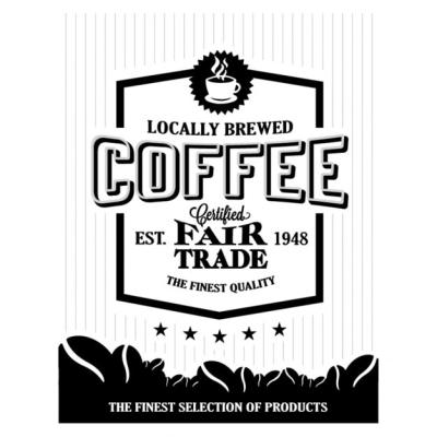 Coffee Poster in Black and White – Free Download