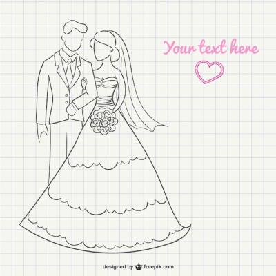 Bride and Groom Scribble – Free Download Free Stock Photo