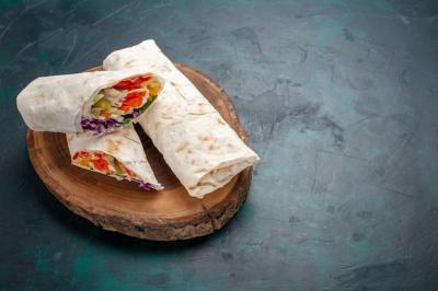 Front View Meat Sandwich Grilled on a Spit – Free Download