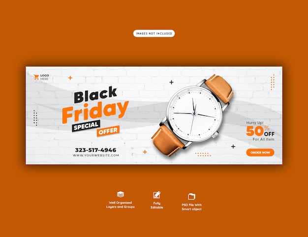 Black Friday Special Offer Facebook Cover Banner Template – Download Free Stock Photo
