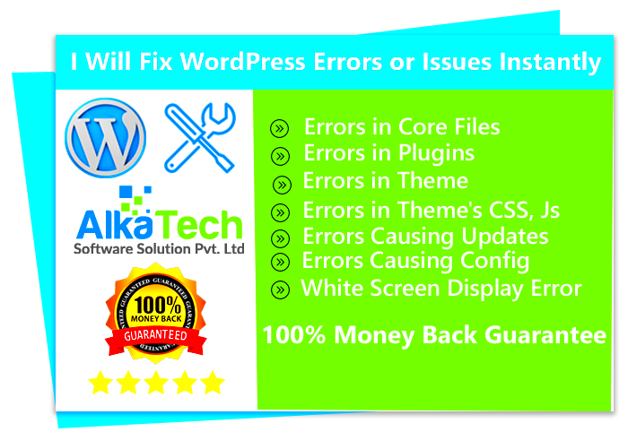 WordPress Errors or Issues Fixing  AlkaTech Software Solution Pvt Ltd
