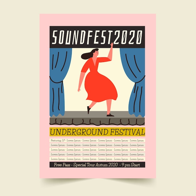 Illustrated Music Poster Concept – Free Download