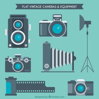 Cameras and Equipment in Flat Design – Free Stock Photos for Download
