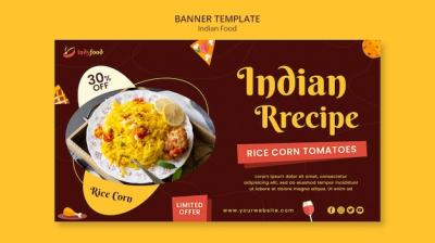 Delicious Indian Recipe Banner Template – Free Download