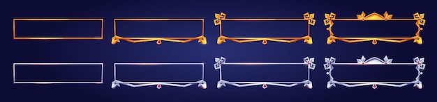 Cartoon Set of Medieval Frames for Game UI Design – Free Download