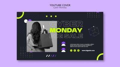 Cyber Monday Sales YouTube Cover Template – Free Download