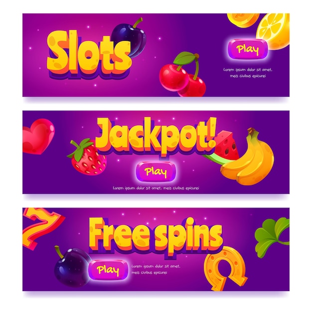 Horizontal Cartoon Casino Banners – Free Download