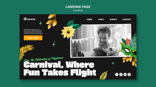 Carnival Celebration Landing Page Template – Free Download