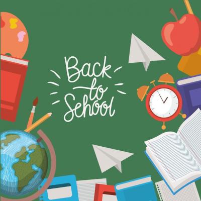 Back to School Frame with School Supplies – Free Download