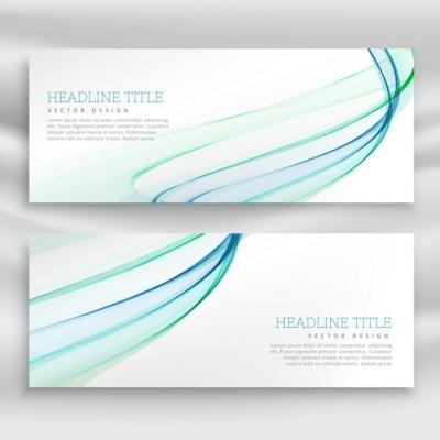 Minimalist Wavy Shapes Business Banners – Free Download