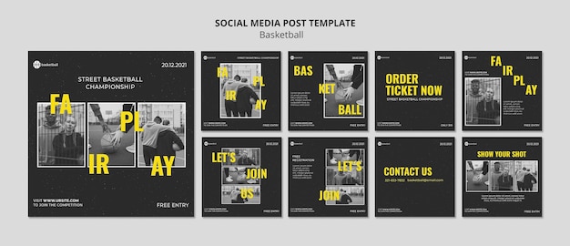 Basketball Social Media Post Templates – Free Download