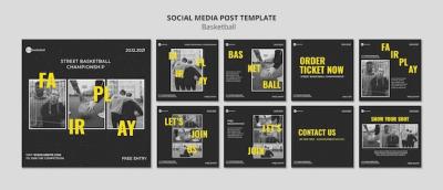 Basketball Social Media Post Templates – Free Download