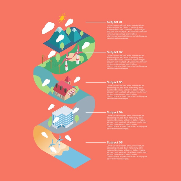 Flat Design Ecology Infographic in Retro Colors – Free Download