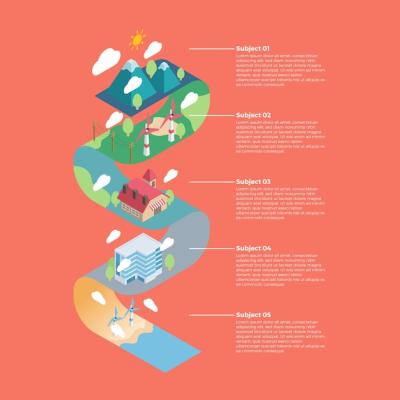 Flat Design Ecology Infographic in Retro Colors – Free Download