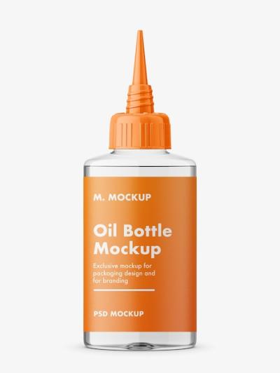 Oil Bottle PSD Mockup Design for Free Download
