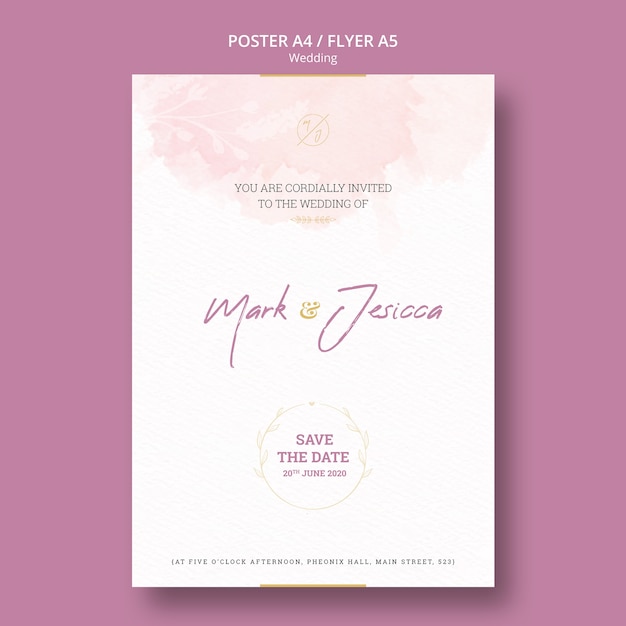 Beautiful Wedding Flyer Mock-up – Free Download