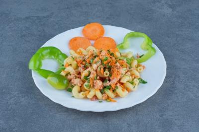 Tasty Pasta with Chopped Vegetables on White Plate – Free Stock Photo, Download for Free