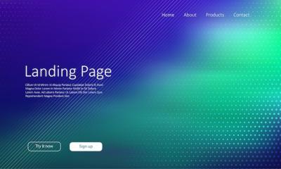 Abstract Website Landing Page with Halftone Dots Design – Free Download