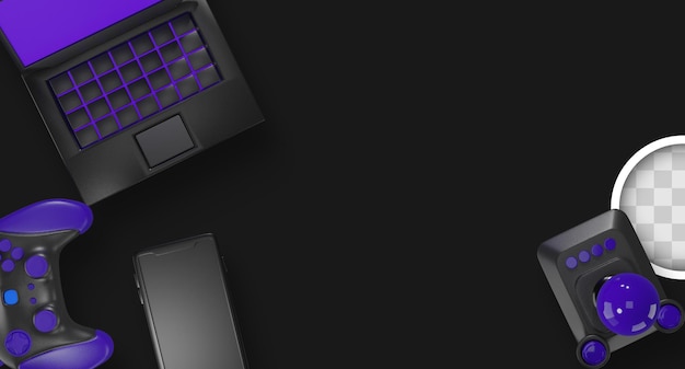 3D Illustration of Technology and Video Game Objects – Free Download