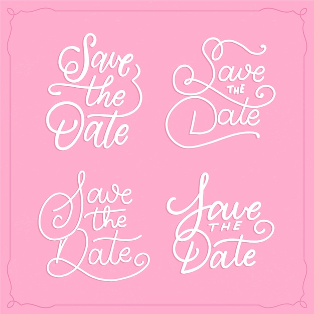 Wedding Save the Date Lettering Collection – Free Download