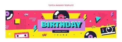 90s Nostalgic Birthday Twitch Banner – Free Download
