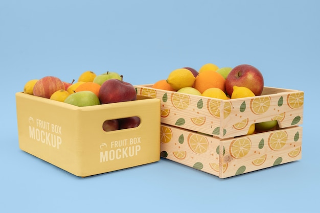 Fresh Fruit Box Mockup Design – Free Download