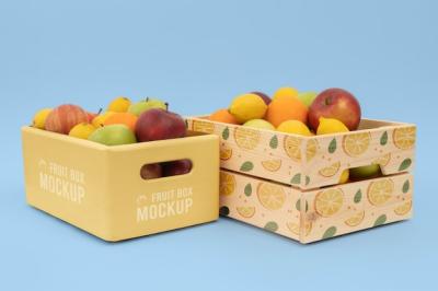 Fresh Fruit Box Mockup Design – Free Download