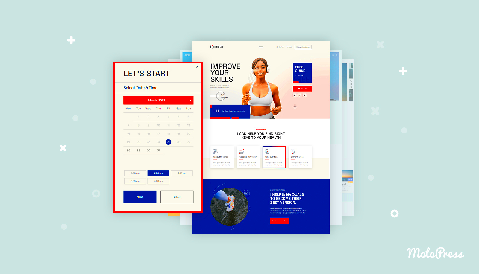 Booking Personal Trainer WordPress Themes  MotoPress