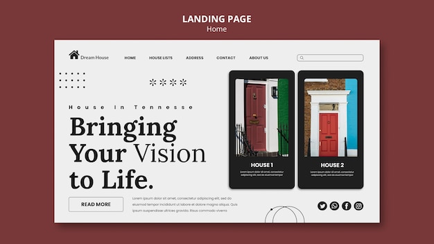 Flat Design Home Template – Free Download