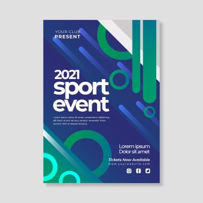 Geometrical Shapes Sports Event Poster Template – Free Download