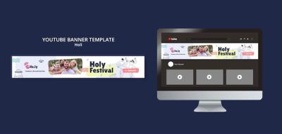Flat Design Holi Festival Template – Free Download
