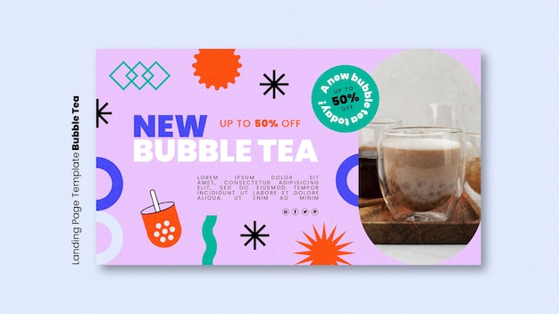 Bubble Tea Flat Design Template – Free Download