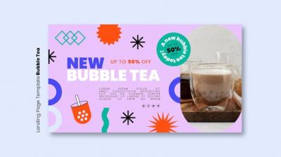 Bubble Tea Flat Design Template – Free Download