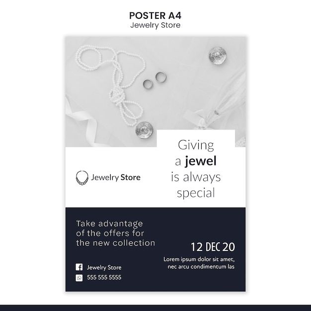 Jewelry Concept Poster Template – Free Download