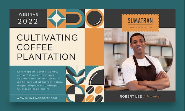 Coffee Plantation Webinar in Flat Design – Free Download