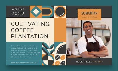 Coffee Plantation Webinar in Flat Design – Free Download