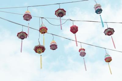 Lanterns Hanging Against a Cloudy Sky – Free Stock Photo for Download