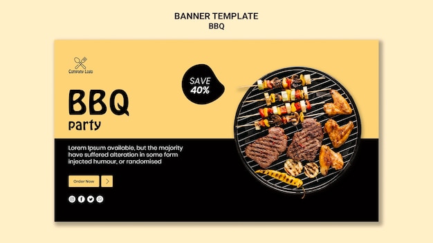 BBQ Party Banner Template – Free Download