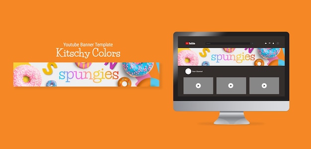 Kitschy Colors Design YouTube Banner – Free Download