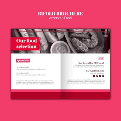 American Food Bifold Brochure Template – Free Download