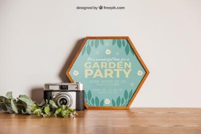 Hexagonal Frame Mockup – Free Download