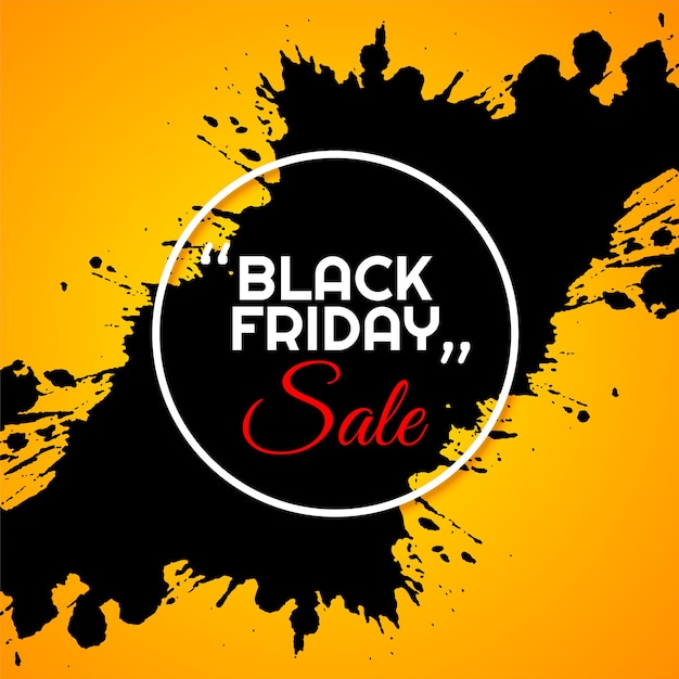 Black Friday Sale: Yellow Background with Color Splatter – Free Download
