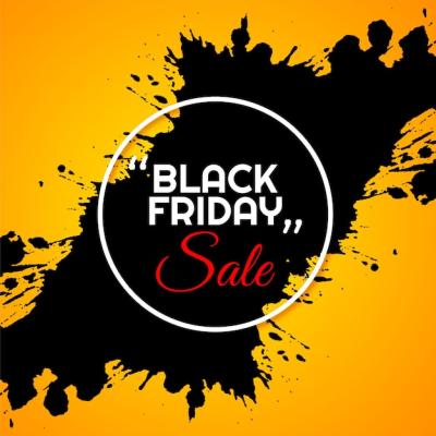 Black Friday Sale: Yellow Background with Color Splatter – Free Download