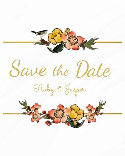 Floral Design Vector for Saving the Date – Free Download