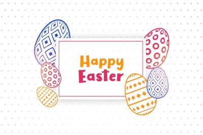 Happy Easter Background Featuring Decorative Eggs – Free Download